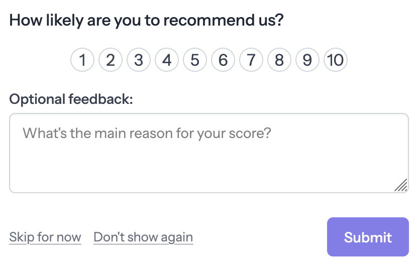 NPS Feedback Form